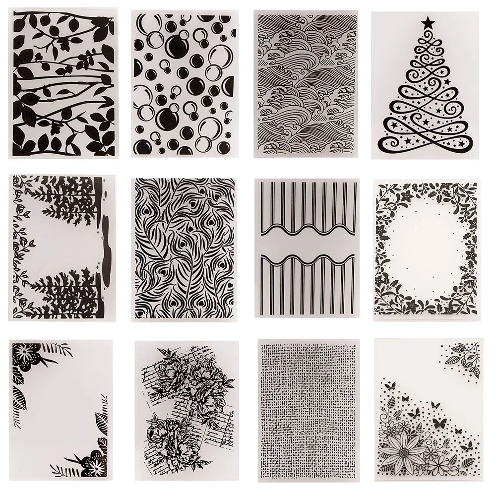 Plastic Embossing Folder Embossing Folder Plants Plastic Embossing folder Template DIY Scrapbooking Crafts Making Photo Album Card Handmade Decor