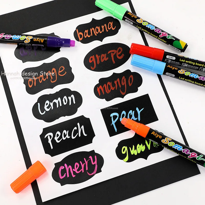 Liquid Chalk Markers Pens Washable Wet Erase Neon Chalk Markers For Blackboard Chalkboard Signs Glass Window Kids Art 8 Colors
