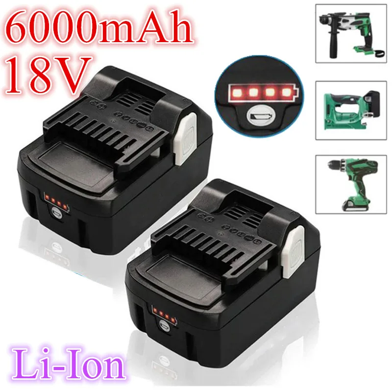 

High Capacity 6000mAh 18V Lithium Replacement Battery For Hitachi Power Tools Rechargeable BSL1830 BSL1840 DSL18DSAL BSL1815X