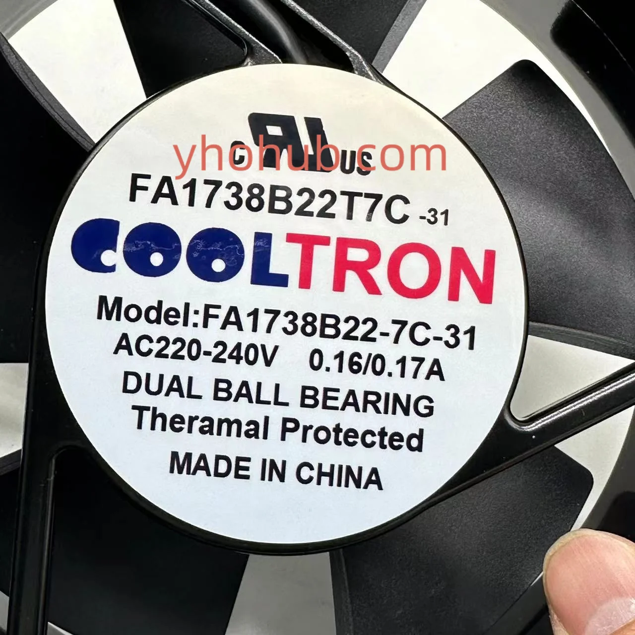 cooltron fa1738b22t7c 31 fa1738b22 7c 31 ac 220v 016a 172x171x38mm 02