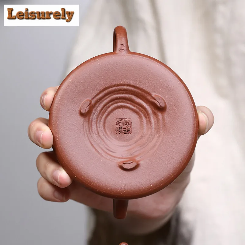 80ml Classic Yixing Purple Clay Teapots Handmade Cloud Scoop Pot Raw Ore Downhill Mud Kettle Chinese Zisha Tea Set Ornaments Cha