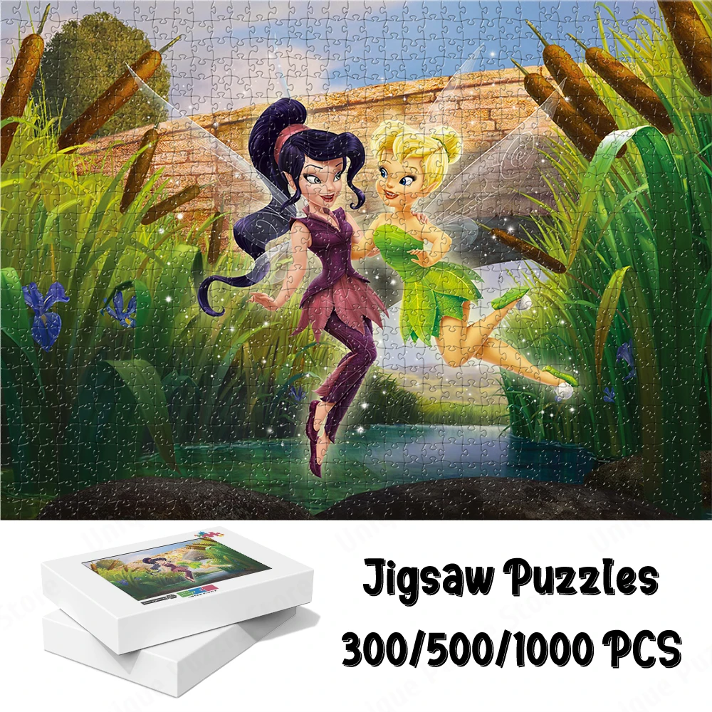 Tinkerbell Cartoon Series Large Adult Jigsaw Fantastic Disney Fairy Jigsaw Puzzles Tinkerbell and Vidia Game Disney Cartoon Toys fantastic beasts the crimes of grindelwald