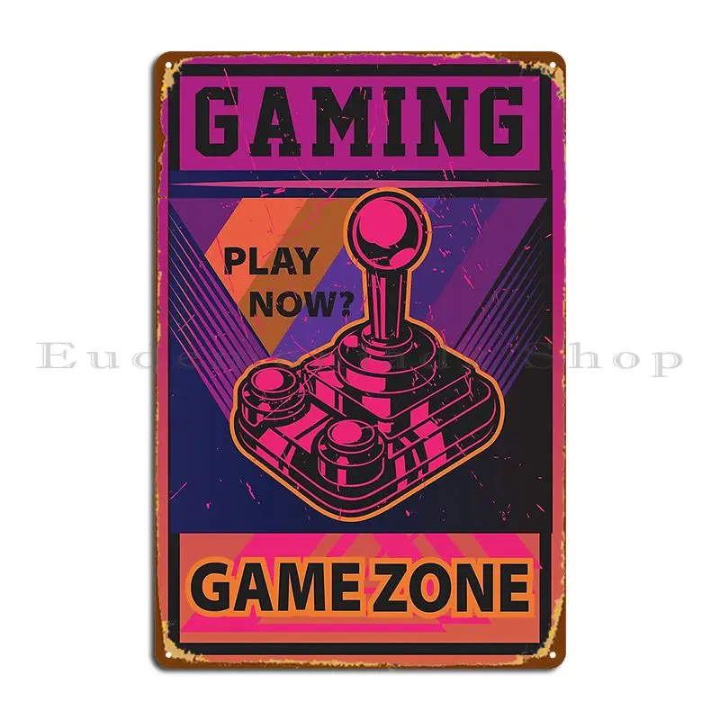 Gioco Gioca Ora Zona Di Gioco Geek Room Metal Sign Wall Murale Classic Living Room Wall Custom Personalizza Tin Sign Poster