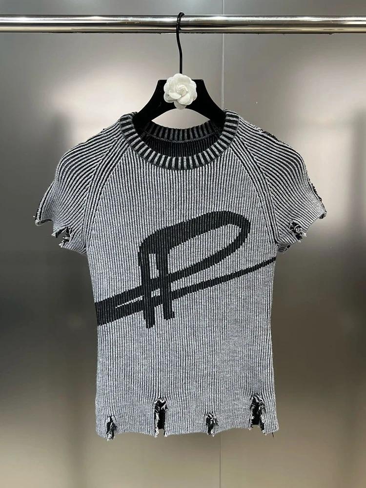 

Collection Round Neck Short Sleeve Slim Clothing Female Trendy High Street Print T-shirt For Women 2023 Autumn New