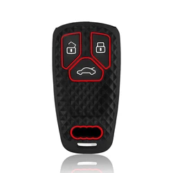 Deluxe Soft Silicone Car Key Cover - Stylish Protective Case (Black)