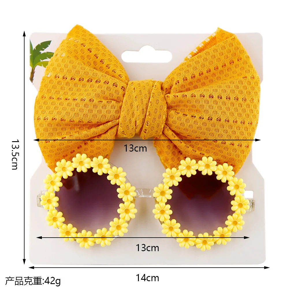 Childrens Daisy Sunglasses And Bow Headband Set For Summer_voghion.com