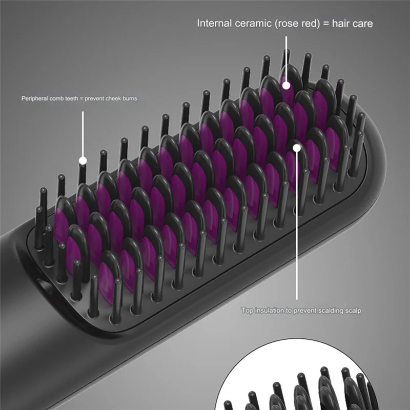 A005-Rechargeable Hair Straightener Negative Hair Straightener Curly Dual-Purpose Electric Curling Comb