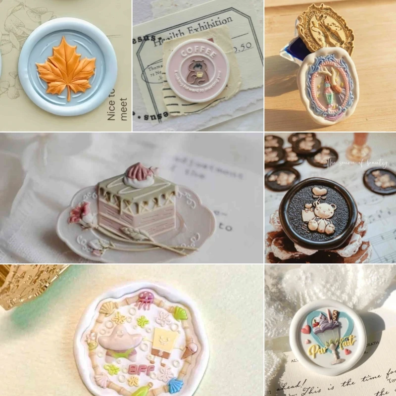 Wax Seal Multilayer Carved Chapter Head Anaglyph Bronze Wedding Invitations Envelope Seal Stamp Hands Zhang Toys Gift