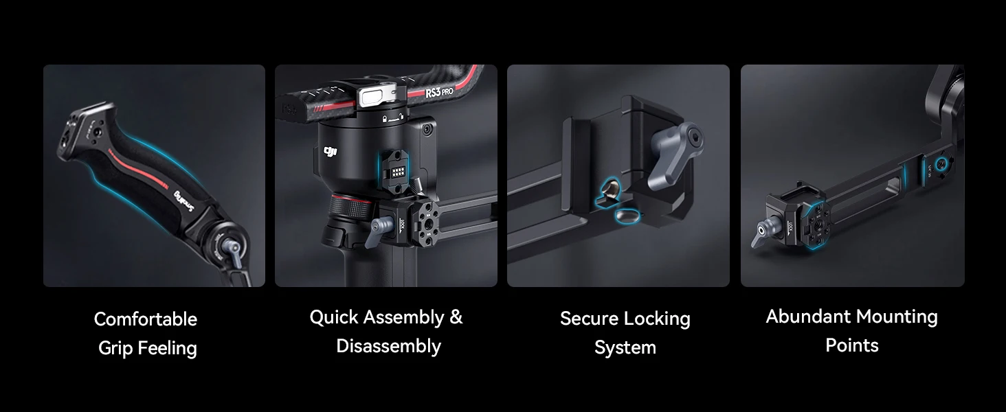 Sling Dual Handgrip /Monitor Mount/NATO Clamp Accessory for DJI RS 4 Mini / RS3/