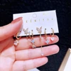 MIGGA 6pcs Pink Blue Cubic Zircon Butterfly Dangle Earrings Set for Women Luxury Mix and Match Party Jewelry 3