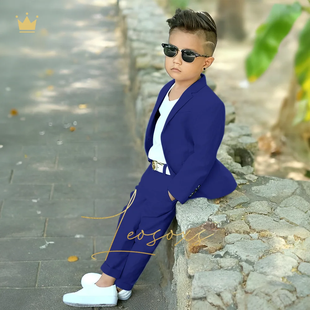 Boys casual everyday suit 2 piece set, stylish classic elegant comfortable formal suit (jacket + trousers)