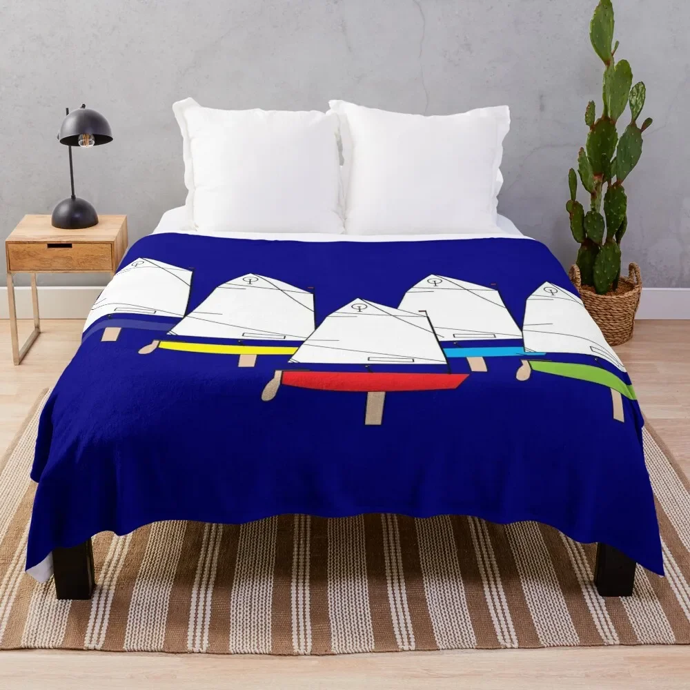 Optimist Sailing Dinghy Throw Coperta Vintage Cute Nap Idee Regalo Di San Valentino Coperte