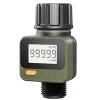 DIIVOO Digital Water Flow Meter Hose Water Meter for Outdoor Garden Hose, Measure Consumption and Water Flow Rate 4 Measure Mode 1