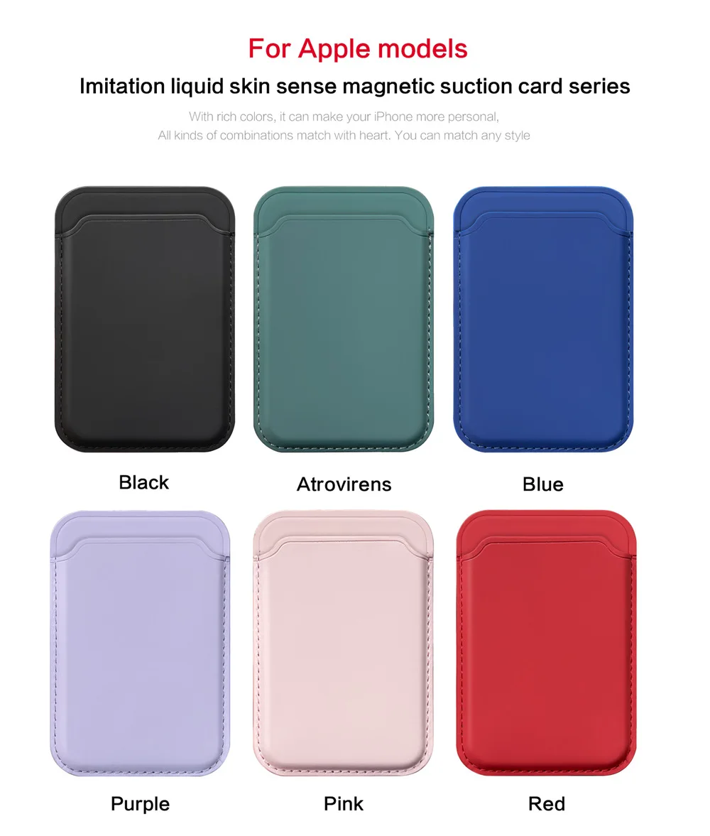 Premium Magnetic Card Holder Wallet Case with Liquid Silicone Finish