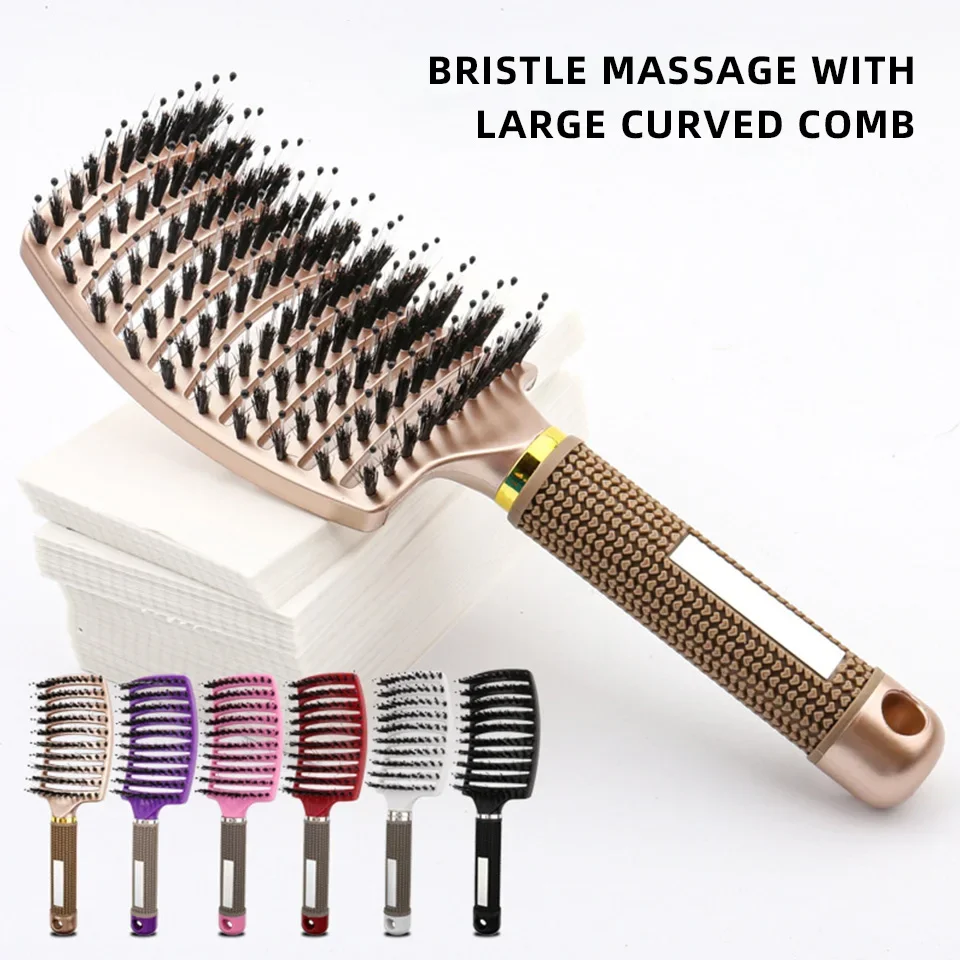 

Barber Hair Brush Anti-static High Temperature Resistant Round Barrel Hair Comb Drying Curling Barbershop Accessories Home