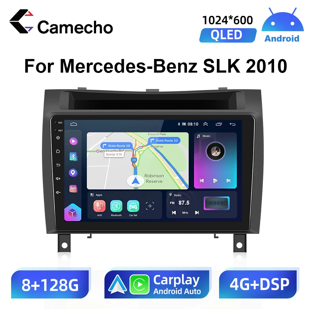 

Camecho 9 дюймов Android автомобильный радиоприемник стерео Мультимедийный Плеер Беспроводной Carplay авто для Mercedes-Benz SLK 2010 GPS FM задняя камера