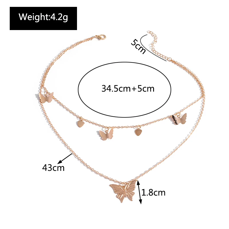 Aihua Nette Kleine Schmetterling Choker Halskette Für Frauen Gold Farbe Schmetterling Hals Kragen Kurze Ketten Glänzende Weibliche Schmuck – Detail 23
