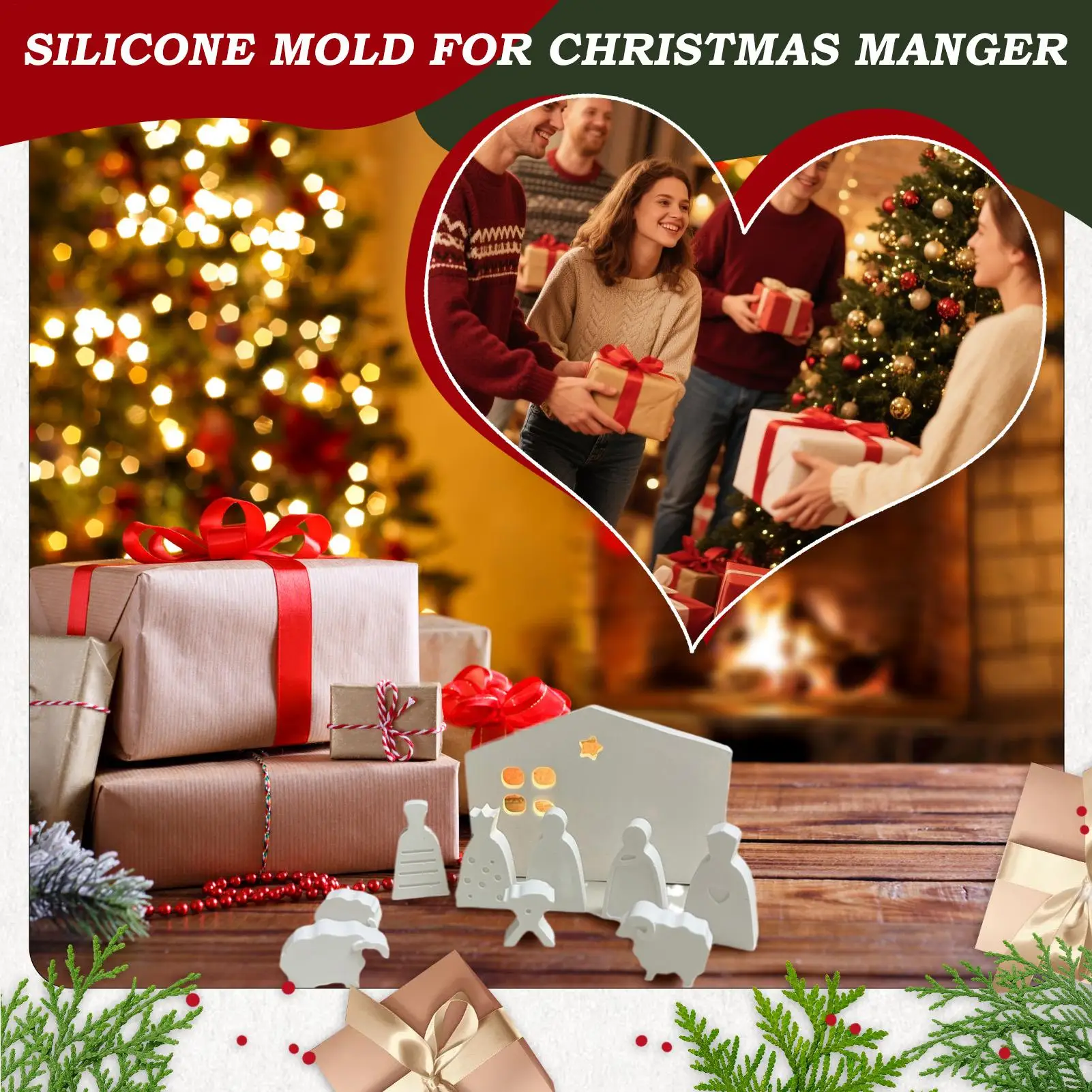 Nativity Scene Silicone Mold Religious Jesus Mould Jesus Chocolate Mold For Plaster Clay Scented Candles Halloween New Year