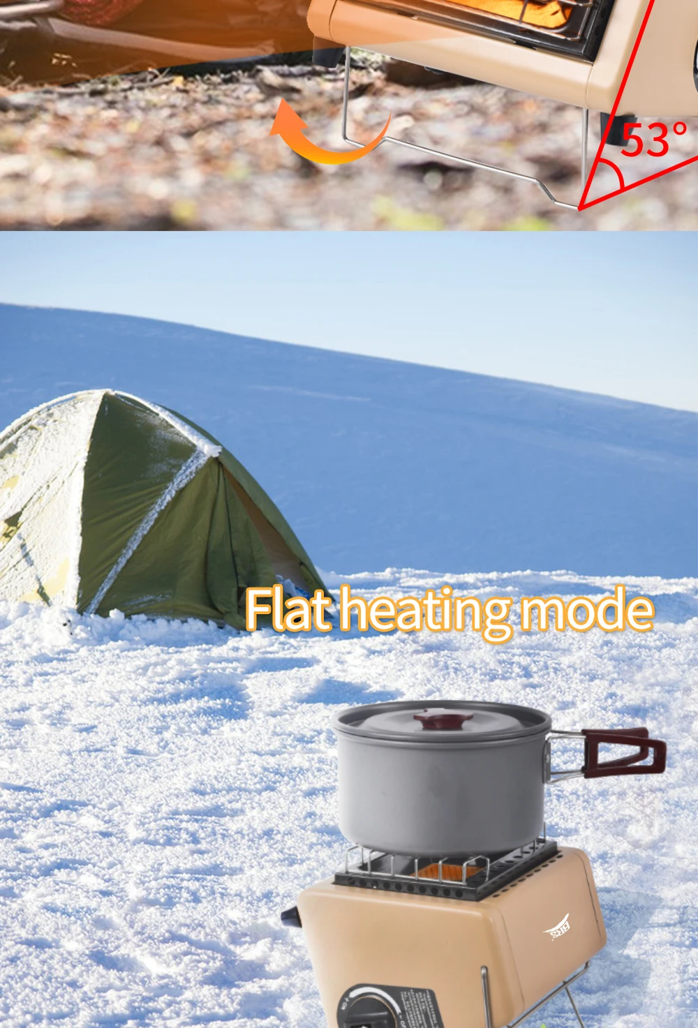 BRS-H23 Tragbarer Zeltheizer 1500W Outdoor-Butanheizgerät mit Steuerventil Infrarot-Heizstrahler für Camping im Winter – Detail 4