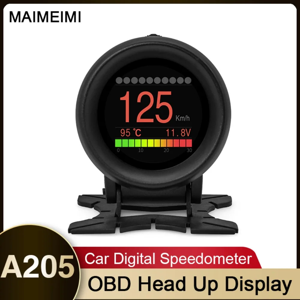 

A205 OBD HUD Speedometer Car Digital On-board Computer Head Up Display Speed Alarm OBD Multifunction Meter Car Accessories