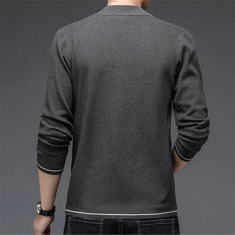 New Men's Slim Fit Knitted Cardgians Men Autumn Winter Sweatercoat Mens Casual knit Jackets Fashion Cardigan Outerwear Man