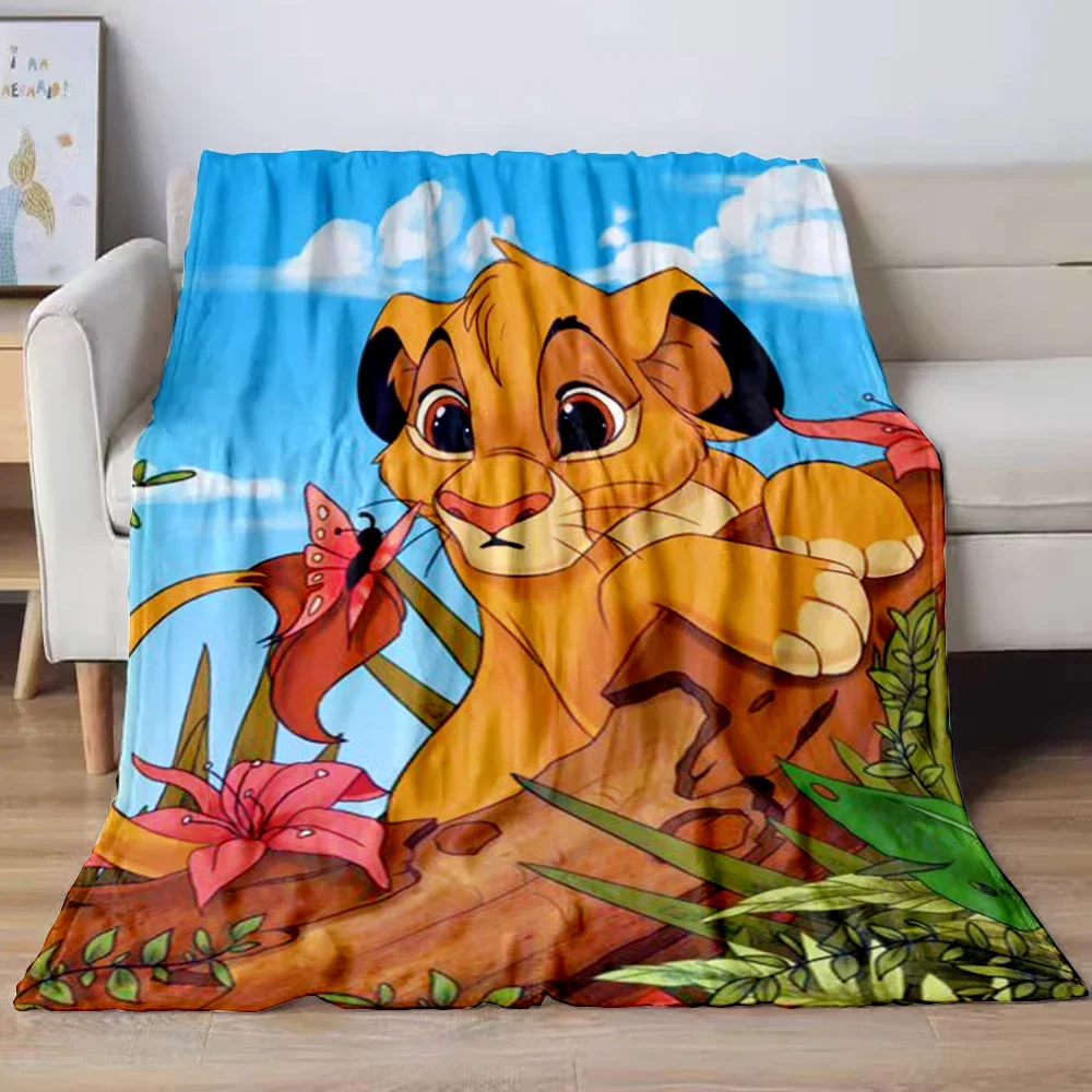 Lion King Simba Cartoon Flannel Blanket.Sofa,Bedroom.Bed Home Office Nap Blanket Car,Camping,Children Travel Picnic Blanket Gift 4