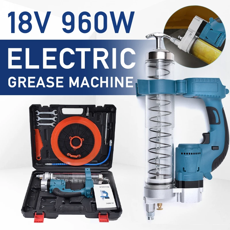 

Electric Grease Gun 10000PSL 689Bar Large Capacity High Pressure Labor-saving Explosion-proof PC For Makita 18v Battery