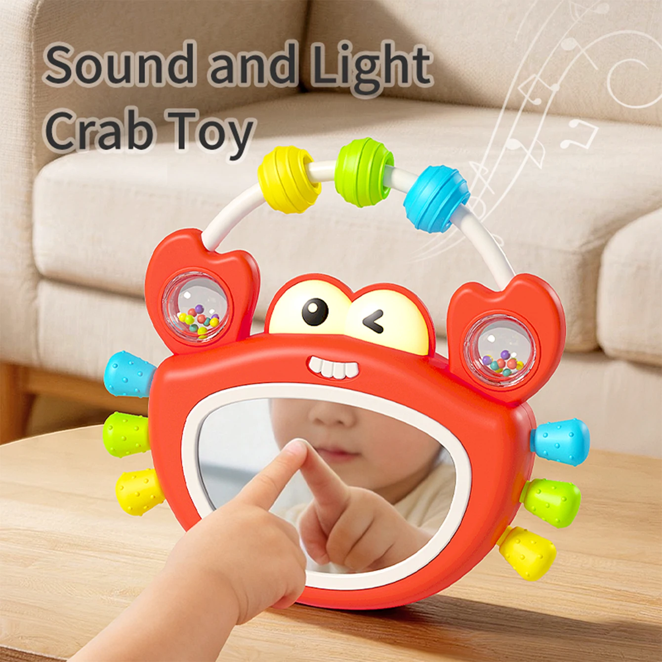 Musical Crab Rattle Toy for Infants - Early Education with Lights and Sounds