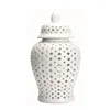 Hollow General Jar Ceramic Golden Ginger Jar Porcelain Storage Jar Vase Hollow Flower Arrangement Pot Home Decoration Vases Pots 6