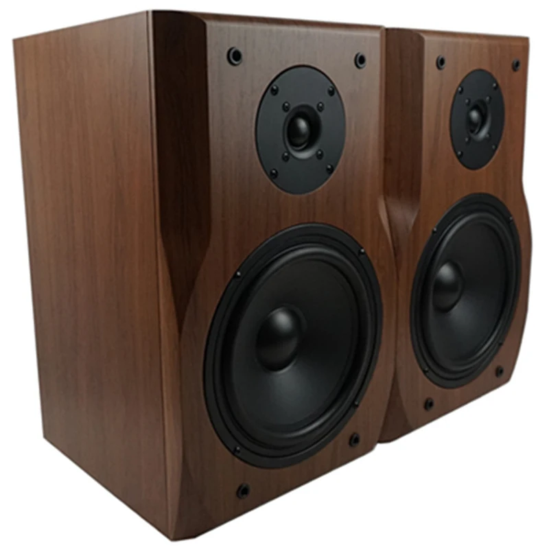 8 Inch Bookshelf Speaker High and Low frequency Two-Way HIFI Wooden Passive Audio Sound Amplifier Monitor Speaker Music Player