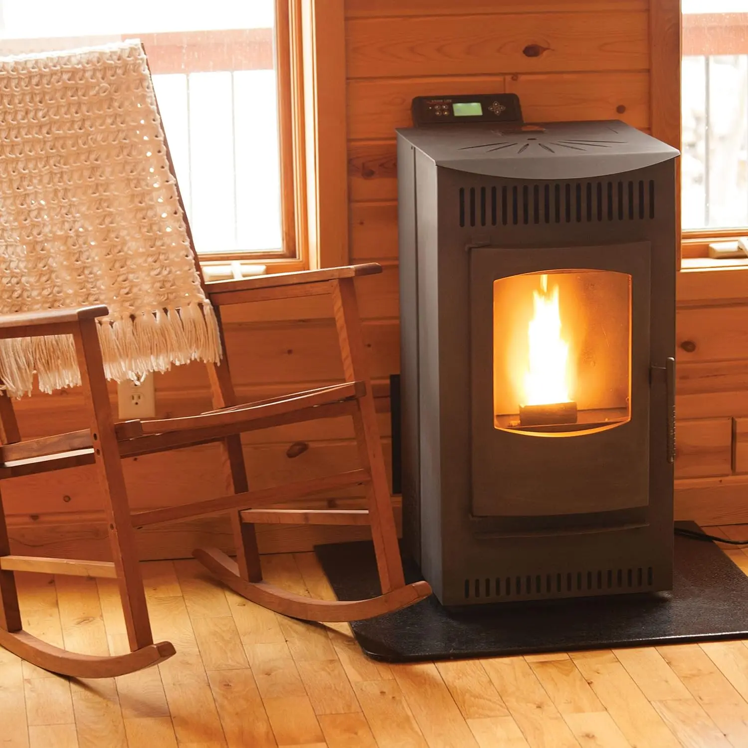 41278 Stove, 1,500 square ft. Heating Capability, Smart Controller Features Manual, Weekly, Thermostat and Eco O 3