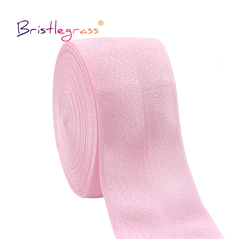 BRISTLEGRASS 50 100 Hof 1-1/2 "40mm Solide Shiny Falte Über Gummi FOE Spandex Satin Band Gurtband band Stoff Kleid Nähen Trim – Detail 11