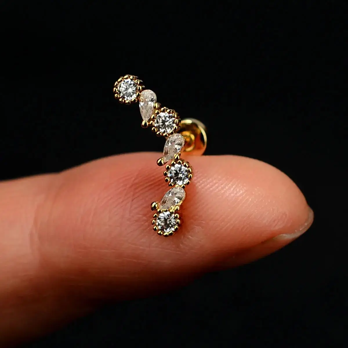 1PC Neue Mode Edelstahl Mini Zirkon Knorpel Piercing Stud Ohrring 20G Helix Tragus Lobe Piercing frauen körper Schmuck – Detail 17