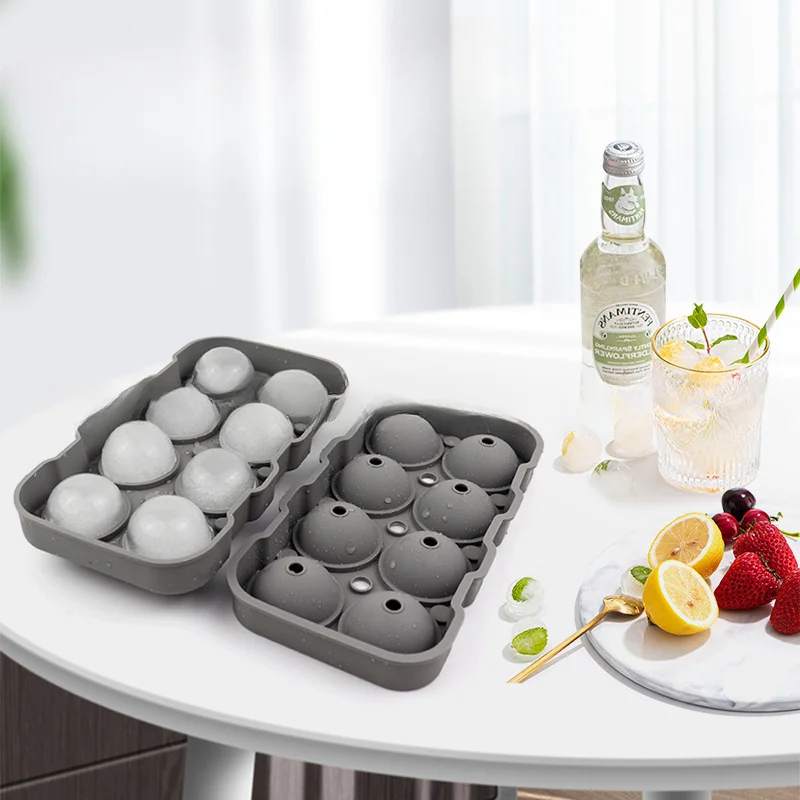 

Food Grade Silicone Ice Ball Maker with Lid, Easy Release Round 4/6/8 Ice Mold Silicone,For Whiskey Cocktails Gifting in Party