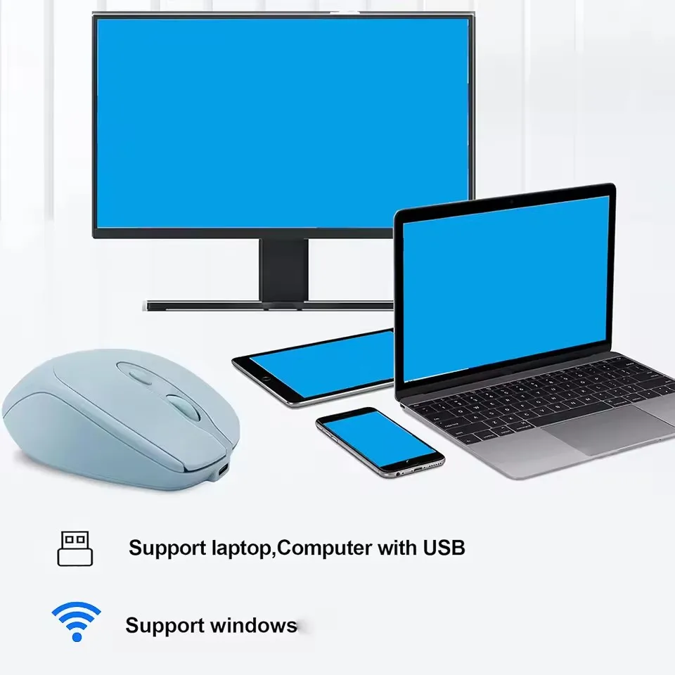 Wireless Computer Mouse 2.4G Bluetooth Rechargeable USB Silent Gamer Mouse