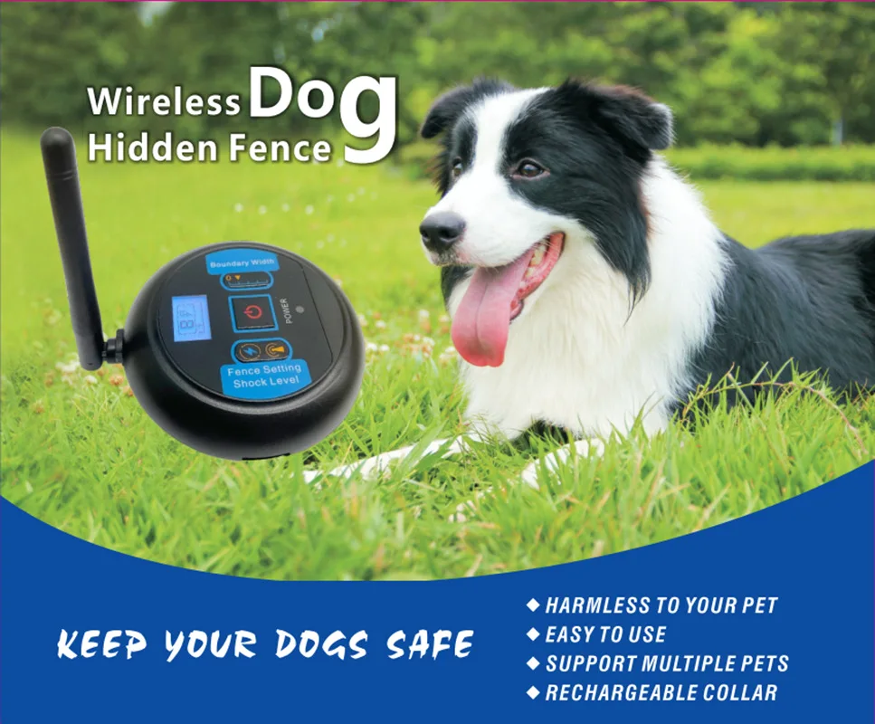 Valla eléctrica recargable inalámbrica para perros, 200m, IP68, bip  impermeable + modo de entrenamiento de choque, transmisor y Combo de Collar