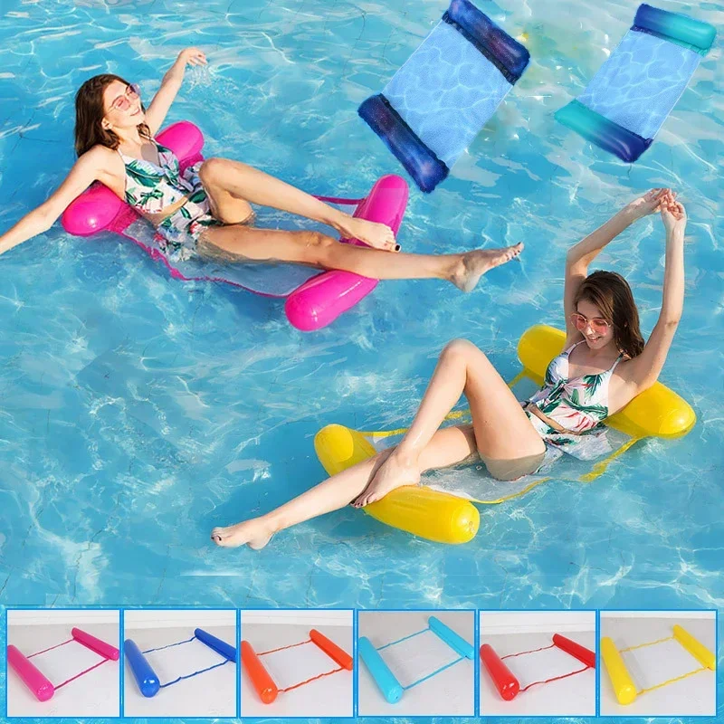 Water Hammock Recliner Inflatable Floating Swimming Mattress Sea Swimming Ring Pool Party Toy Lounge Bed inflatable float hammock