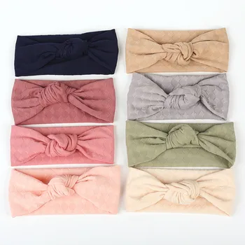 Baby Bows Headbands Lot Elastic Knit Headband Solid Toddler Girls Headwear Baby Boys Kids Turban Headwear Baby Hair Accessories 3