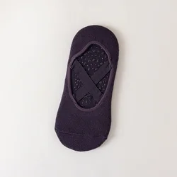 Women's Non-Slip Yoga & Pilates Grip Socks - Breathable Cotton with Silicone for Barre & Sports Activities (Available in Multiple Pairs) (1 pairs purple)