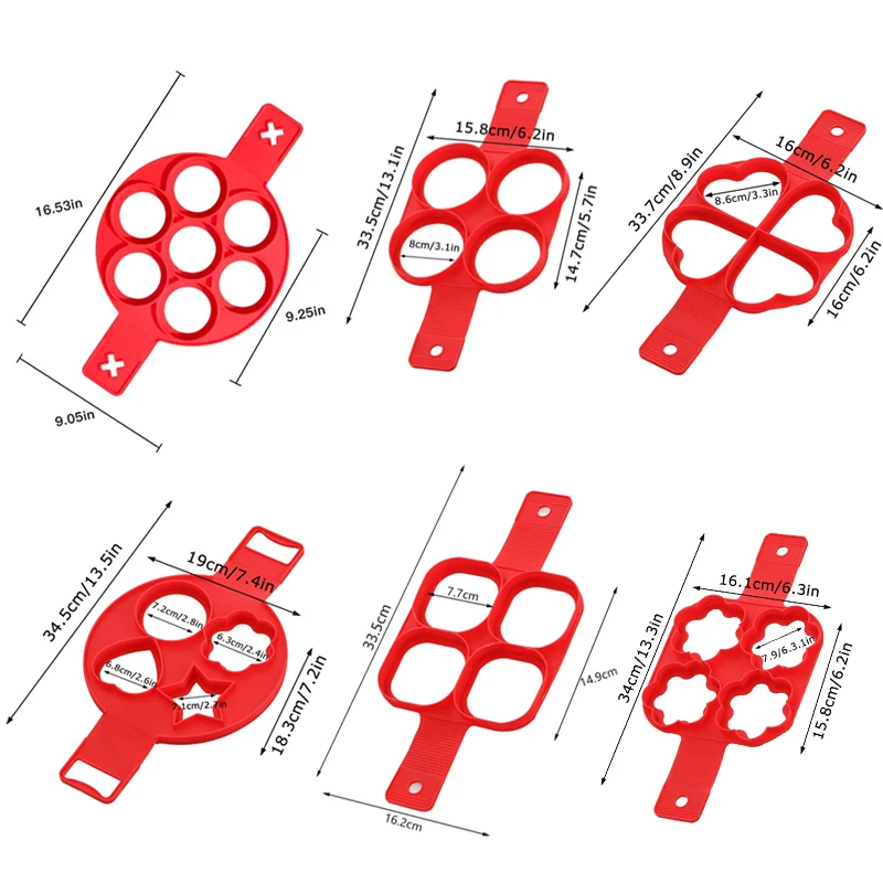 4/7 Holes Silicone Fried Egg Pancake Molds Ring Nonstick Reusable Omelet Mould Cooker For Kitchen Baking Accessories egg mold,egg ring,silicone cooking tools