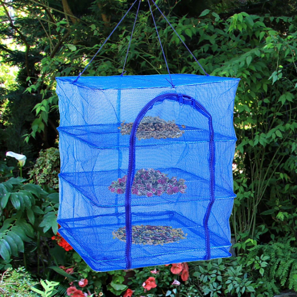 Foldable Drying Fishing Net Hanging Vegetable Fish Dishes Dryer Bag Hanger Fish Fishing Flowers Buds Plants Organizer 4