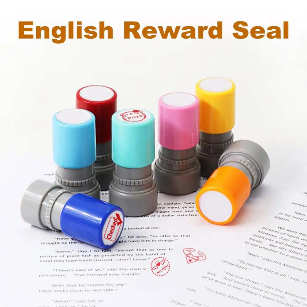6.3*3.2cm English Stamps Comment Long-lasting Ink Usage English Comment Stamp Multiple Color Options Teacher Evaluation Tools