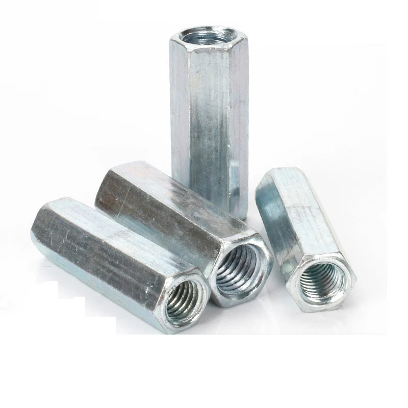 M6-M20 Galvanized Hex Rod Coupling Nuts Connection Thread Nut Long Hex Nut