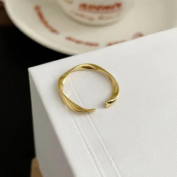 Silver Distorted Geometric Rings for Women - Minimalist Trendy Fashion Jewelry (RT2083G)