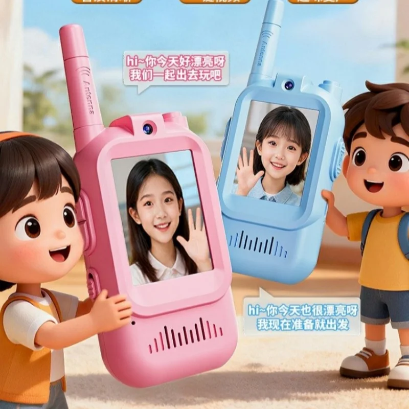 어린이용 무전기, 충전식, 다양한 음성, 2인치 HD 비디오, 원클릭 HD 통화..