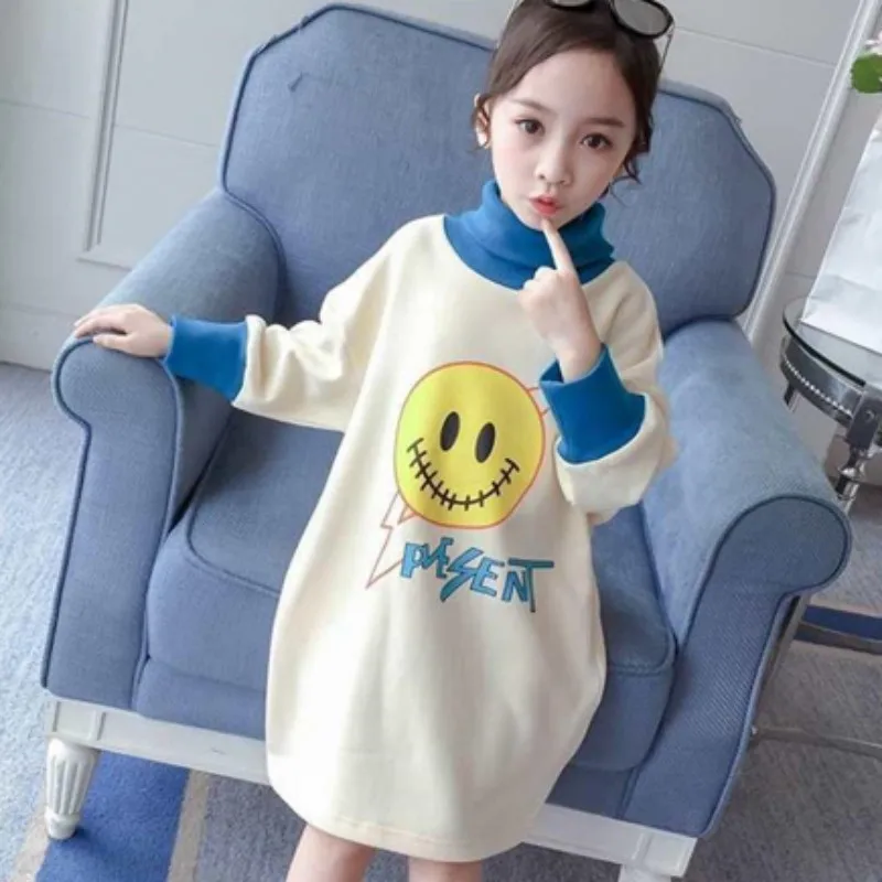 

Boys Girls Hoodies Sweatshirts Cotton Tops 2023 Long Warm Thicken Plus Velvet Winter Autumn Toddler Pullover Kids Children's Clo