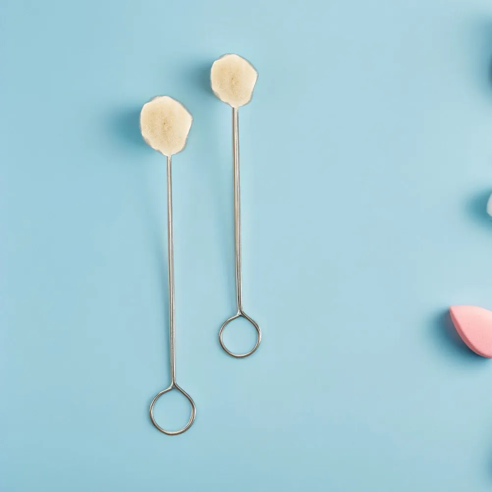 60Pcs 양모 염색용 브러쉬 금속 손잡이 어플리케이터 가죽 공예 직물 염색 공예 도구 가구 자동차 청소용