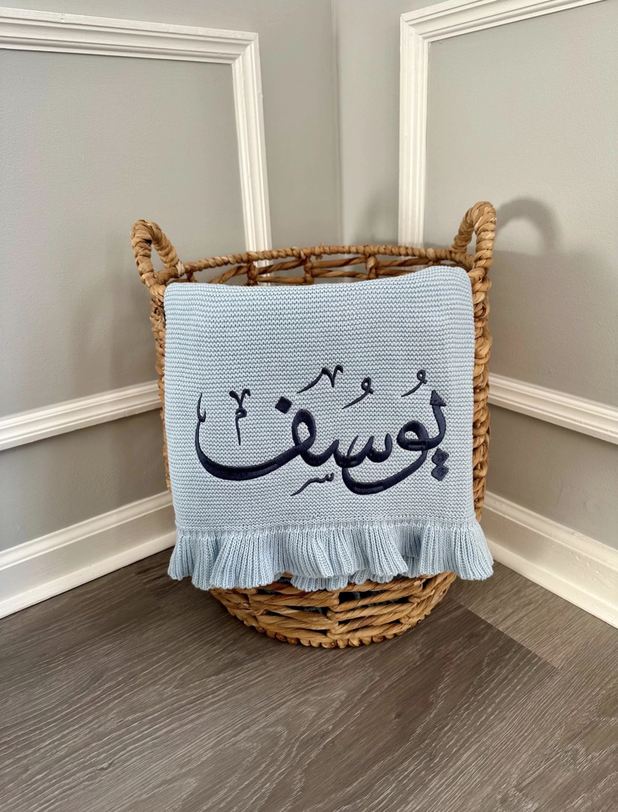 Knit Baby Blanket Personalized for Newborn Girl and Boy with Name Embroidery Soft Knited cotton knit blanket knit blanket custom blanket