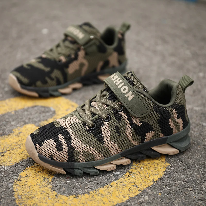 leather girl in boots Kids Sneakers 5-15 Yrs Boys Camouflage Shoes Mesh Breathable Autumn Sport Shoes Children Running Shoes Toddler Girl Casual Shoe children's shoes for adults Children's Shoes