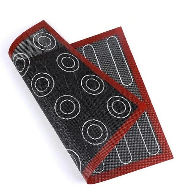 Aomily Silicone 30x40cm Two Sided In One Printing Macaroon Puff Baking Mat Non Stick Pastry Oven Cake Perforated Sheet Liner Mat 6